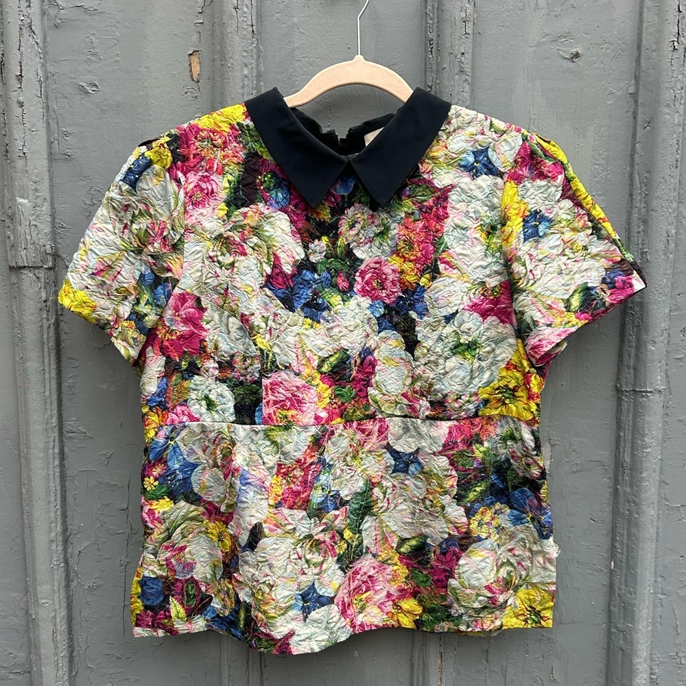 Erdem Floral Collarred blouse, size US 10 (fits smaller)